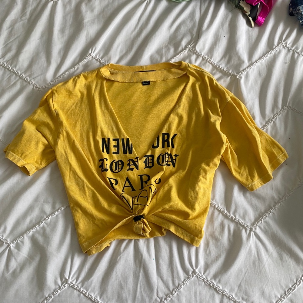 Yellow crop top